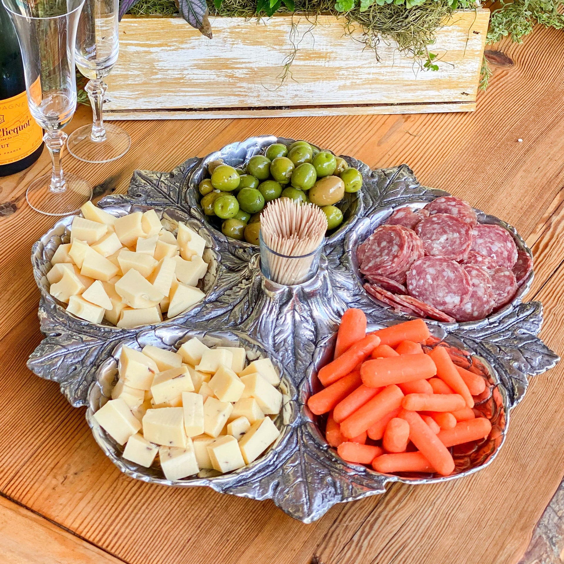 Artichoke 5 Section Snack Tray Arthur Court Designs