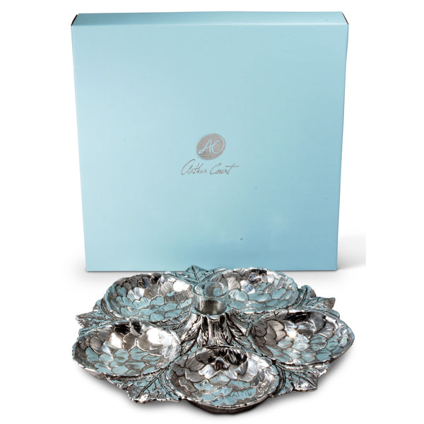 Artichoke 5 Section Snack Tray Arthur Court Designs