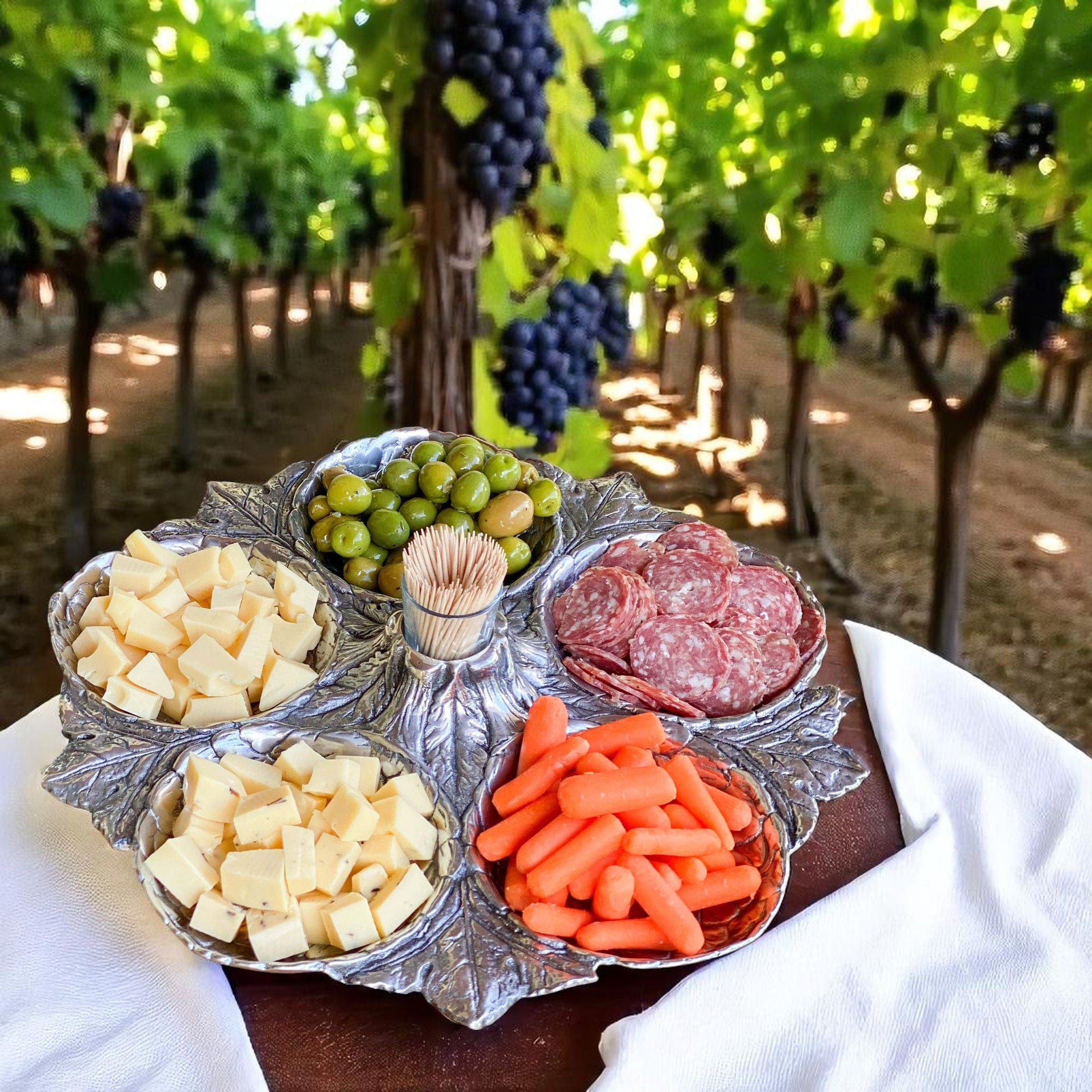 Artichoke 5 Section Snack Tray Arthur Court Designs