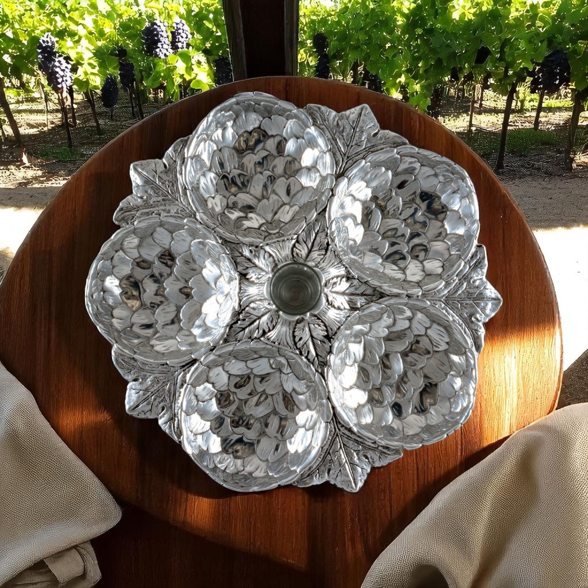 Artichoke 5 Section Snack Tray Arthur Court Designs