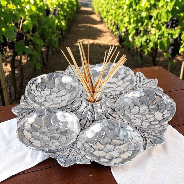 Artichoke 5 Section Snack Tray Arthur Court Designs