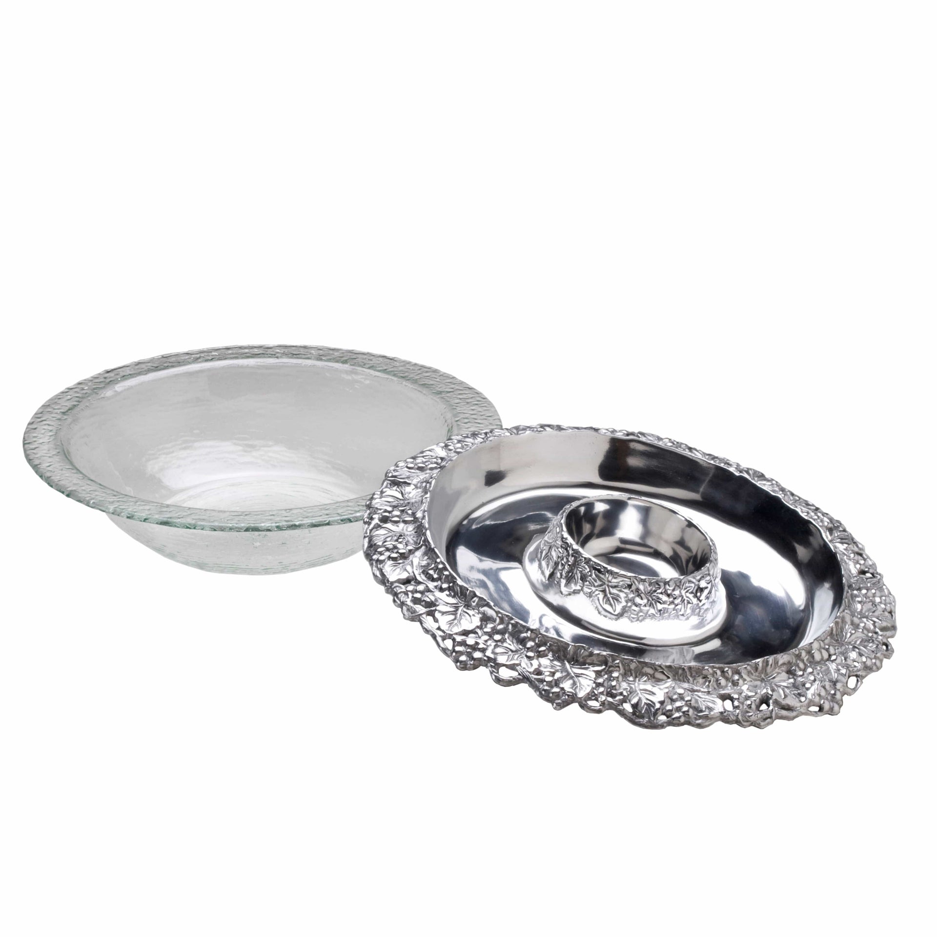 Chilling Appetizer and Seafood Serving Bowl - Grape Pattern Arthur Court Designs