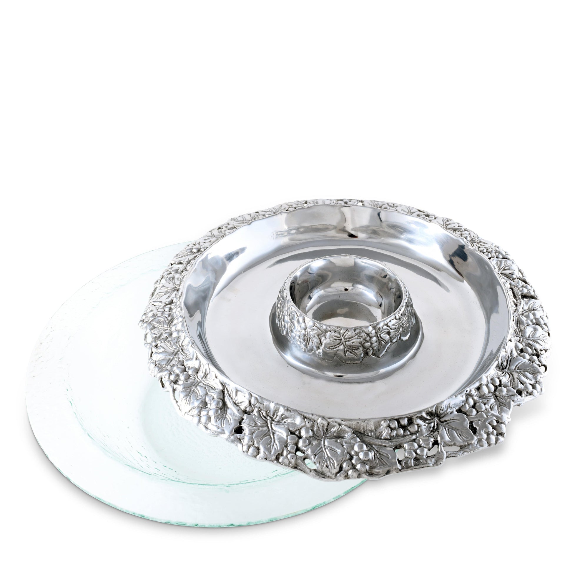 Chilling Appetizer and Seafood Serving Bowl - Grape Pattern Arthur Court Designs