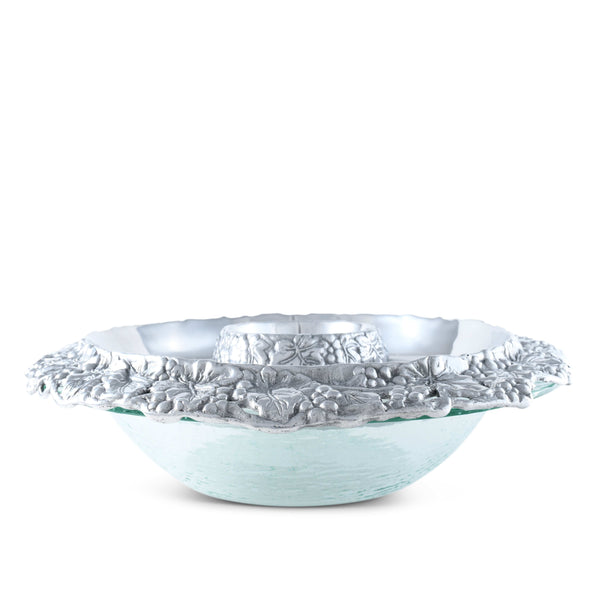 Chilling Appetizer and Seafood Serving Bowl - Grape Pattern Arthur Court Designs