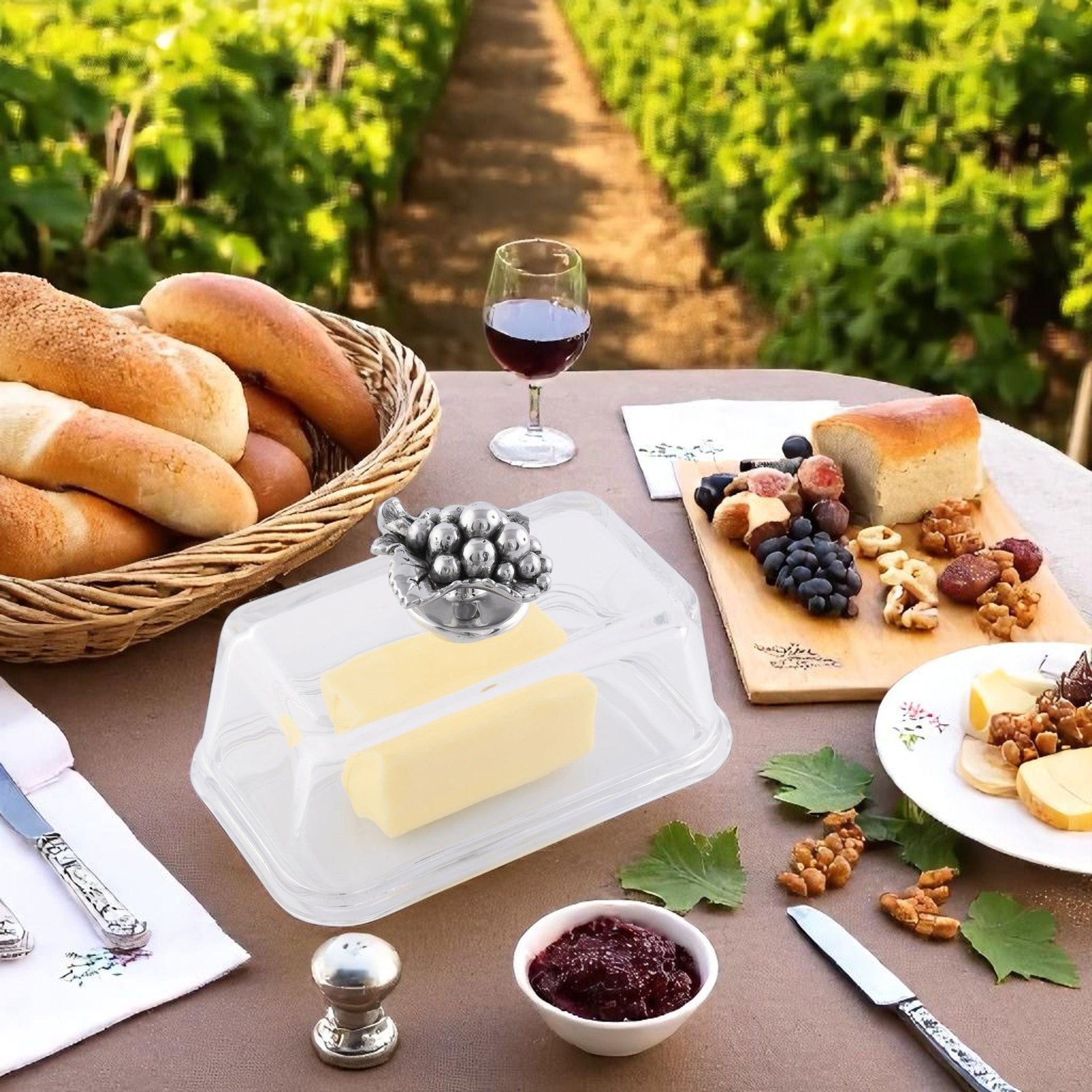 Glass Butter Dish - Grape Arthur Court Designs