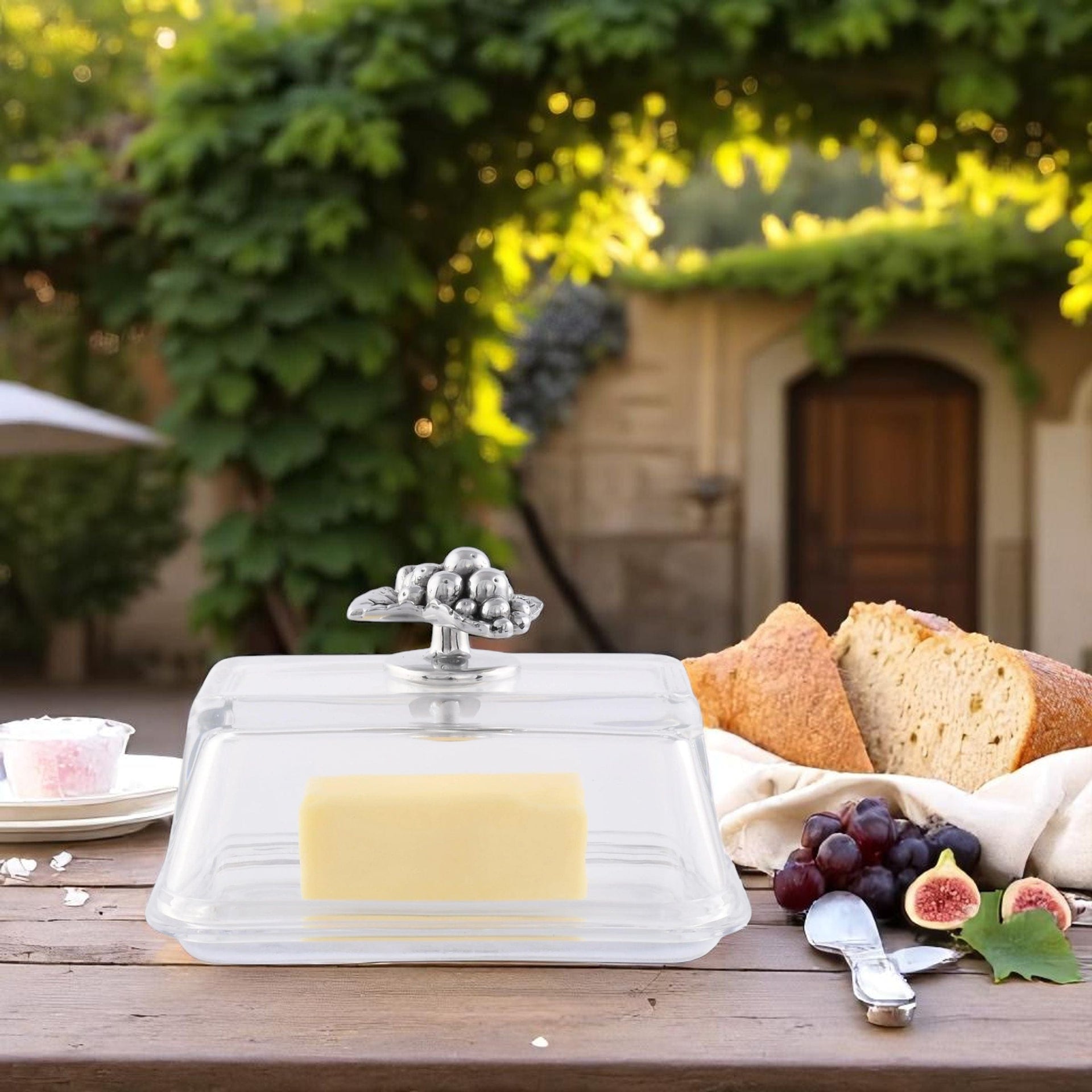 Glass Butter Dish - Grape