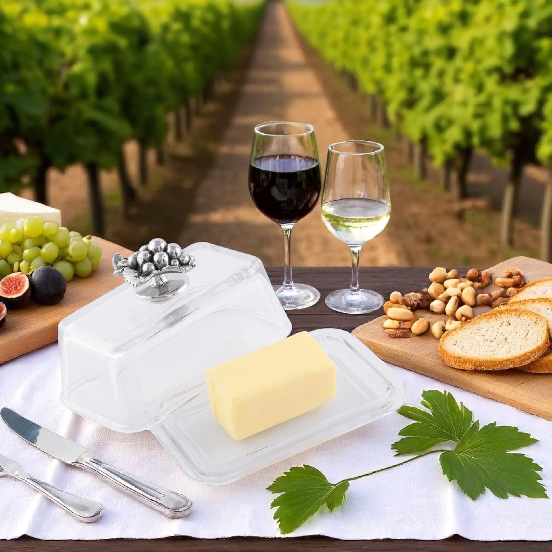 Glass Butter Dish - Grape Arthur Court Designs