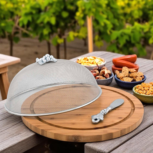 Grape 3 Piece Picnic Cheese Board / Spreader Arthur Court Designs