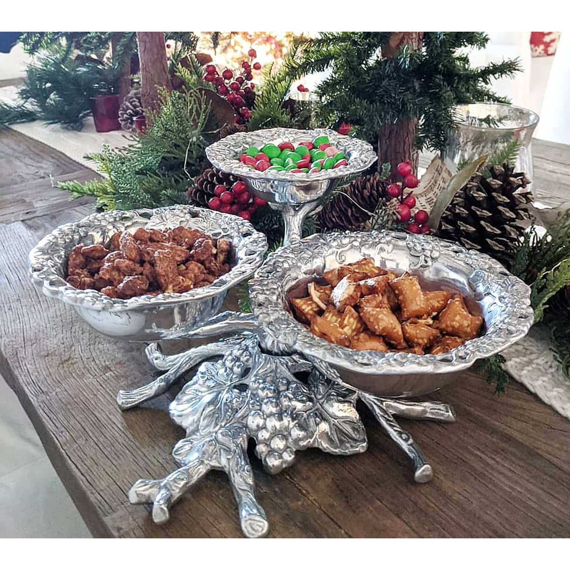 Grape 3-Tiered Bowl Arthur Court Designs