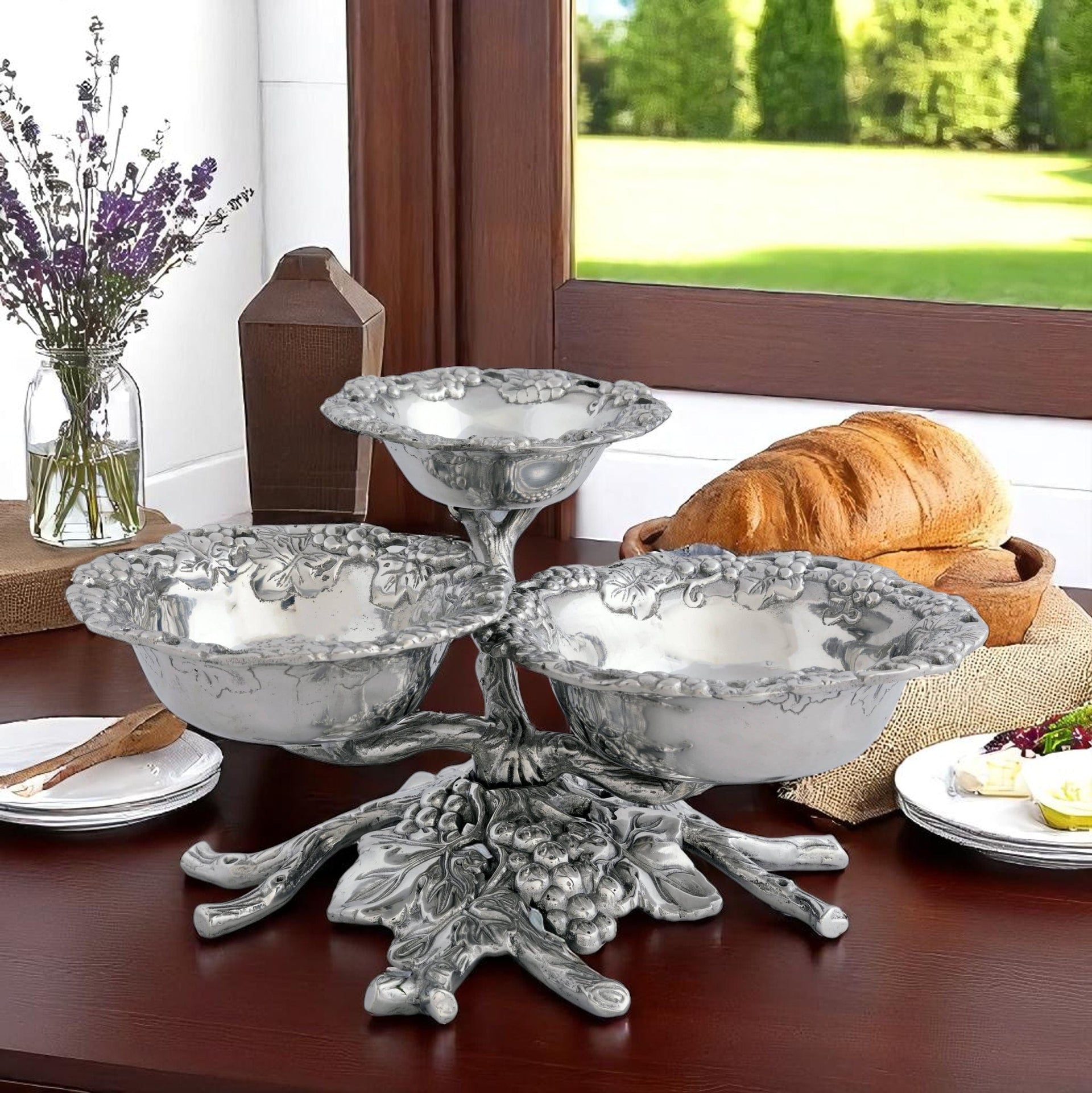 Grape 3-Tiered Bowl Arthur Court Designs