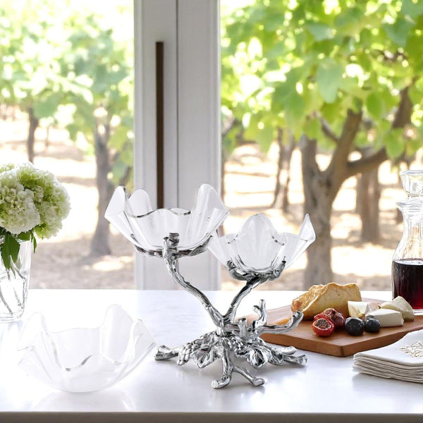 Grape Acrylic Bowls 3-Tiered Stand
