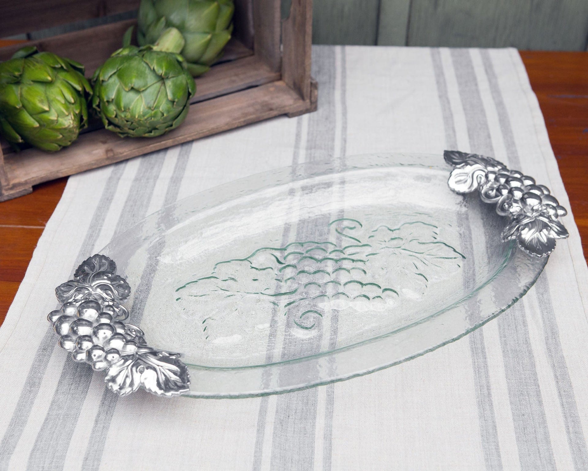 Grape Glass Platter by Arthur Court Designs