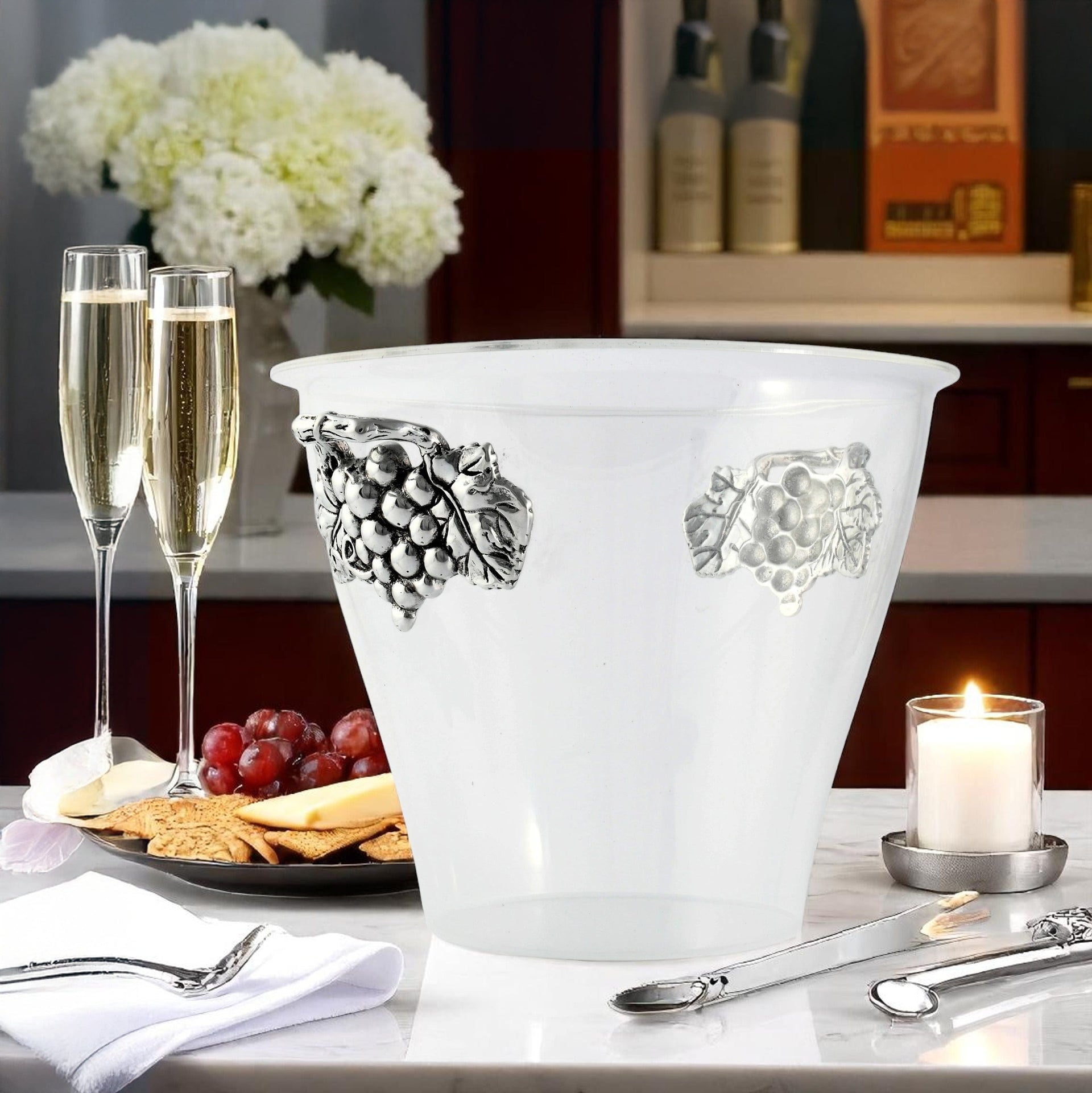 Grape Handle Acrylic Ice Bucket Arthur Court Designs