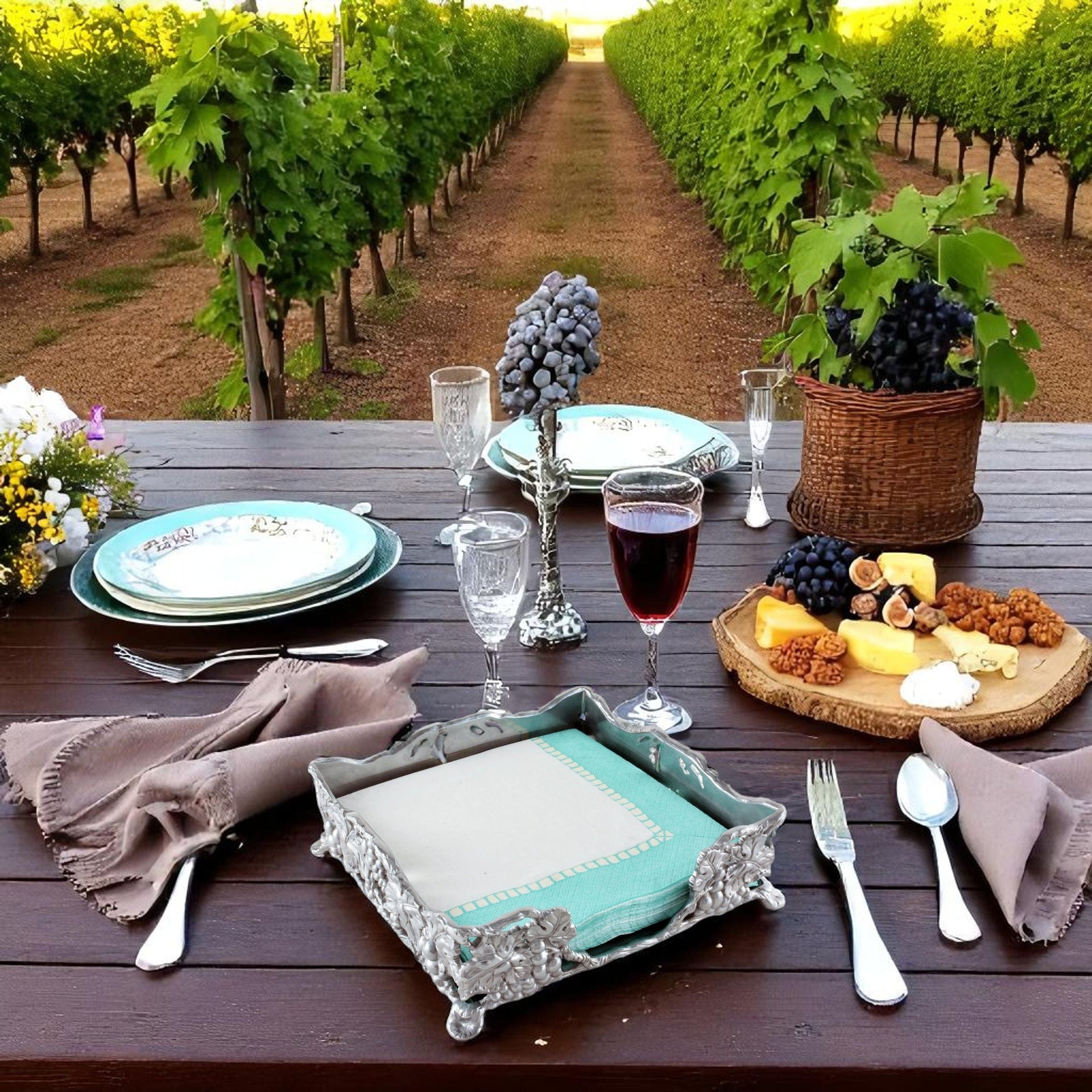 Grape Luncheon Napkin Box Arthur Court Designs