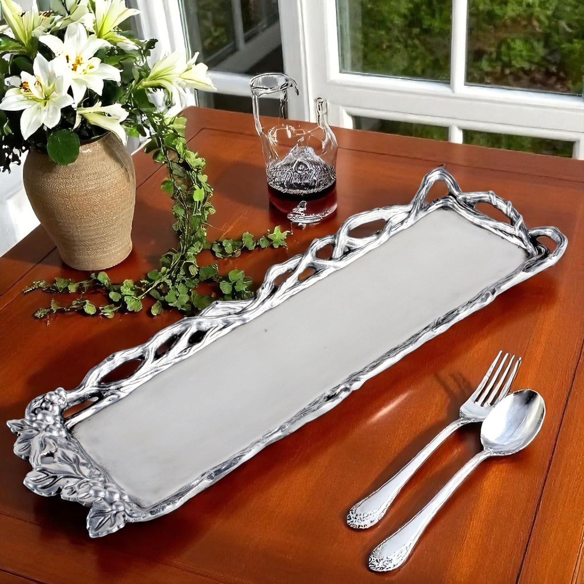 Grape Open Vine Oblong Tray Arthur Court Designs