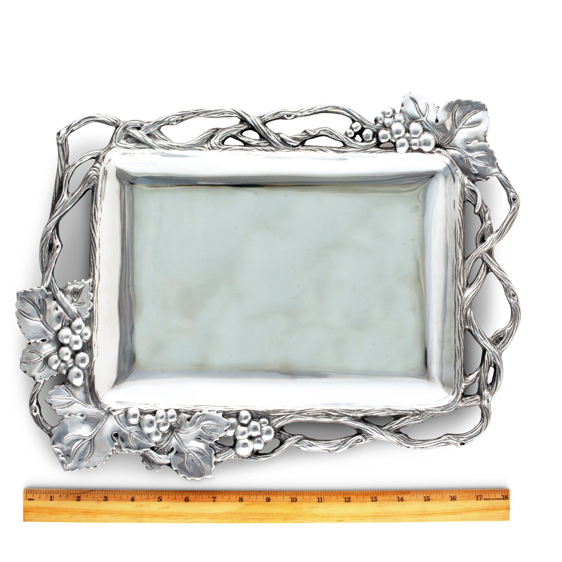 Grape Open Vine Rectangle Tray Arthur Court Designs