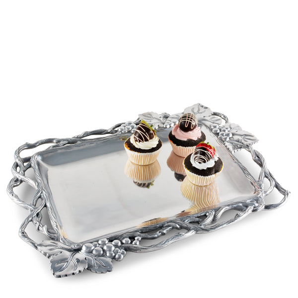 Grape Open Vine Rectangle Tray Arthur Court Designs
