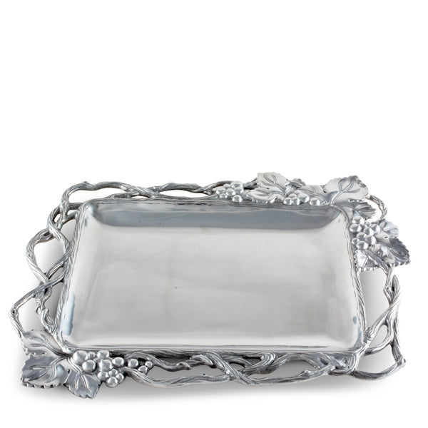 Grape Open Vine Rectangle Tray