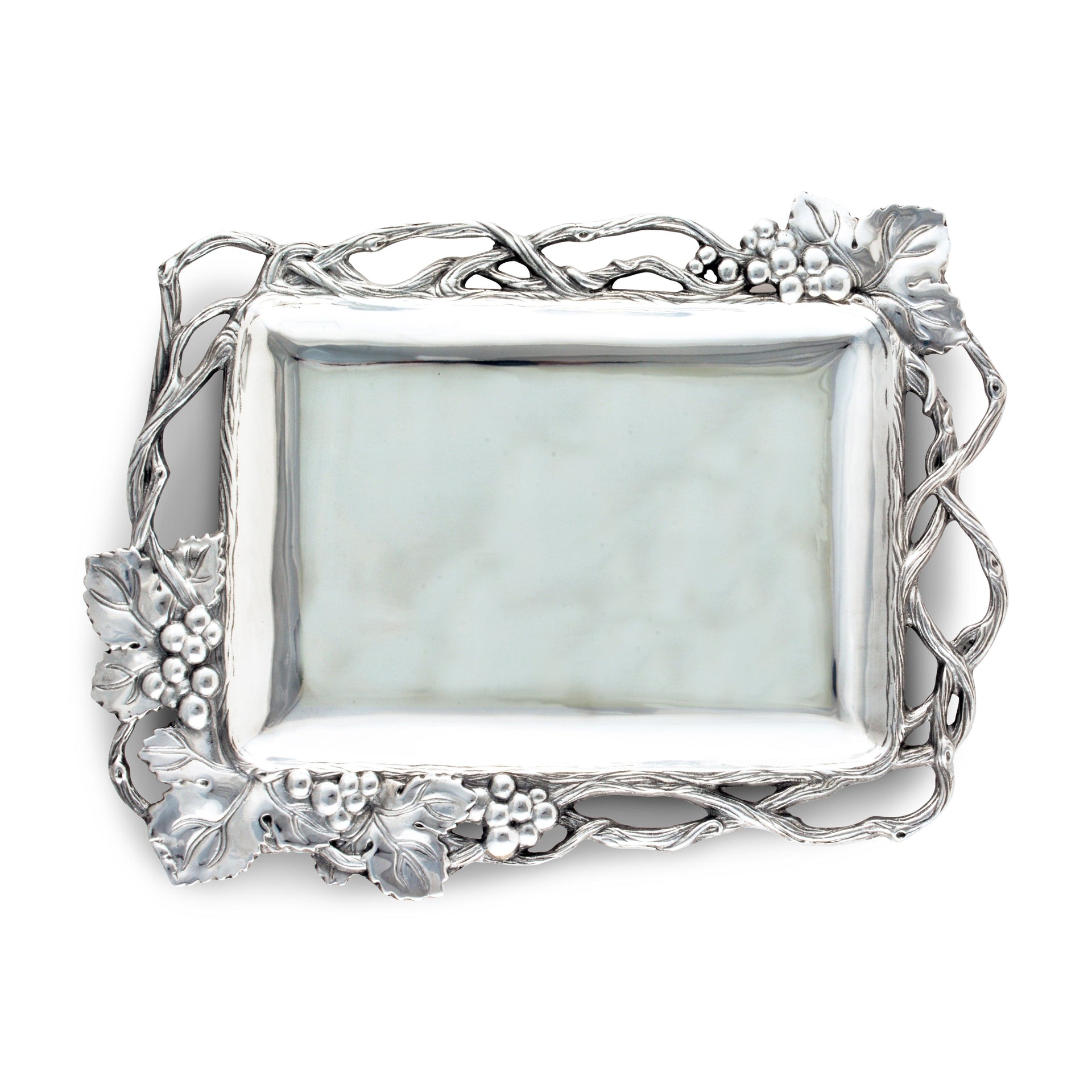 Grape Open Vine Rectangle Tray Arthur Court Designs