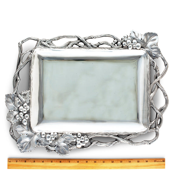 Grape Open Vine Rectangle Tray Arthur Court Designs