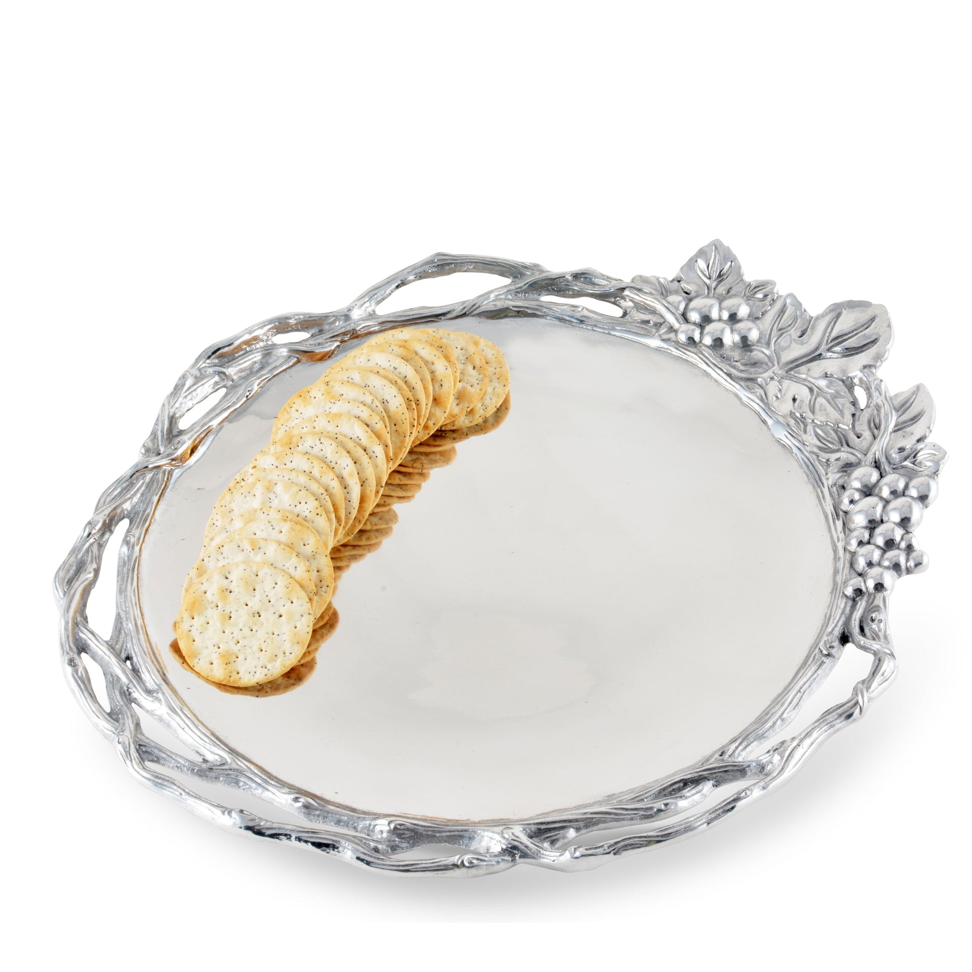 Grape Open Vine Round Tray Large