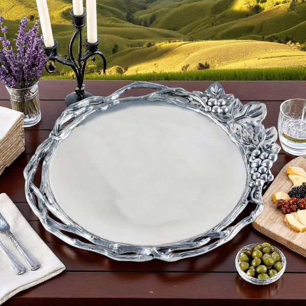 Grape Open Vine Round Tray Large Arthur Court Designs