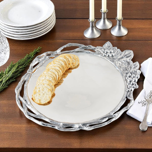 Grape Open Vine Round Tray Large Arthur Court Designs