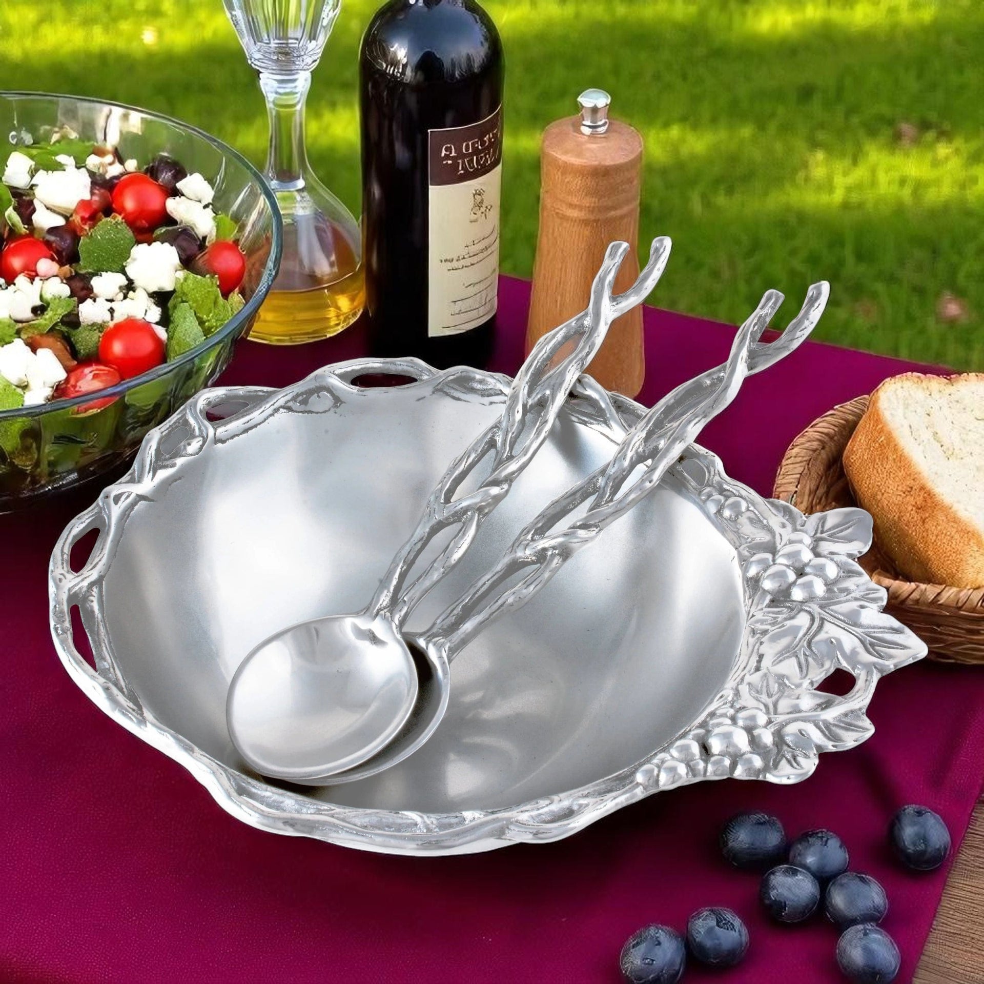 Grape Open Vine Salad Set 3-Pc Arthur Court Designs