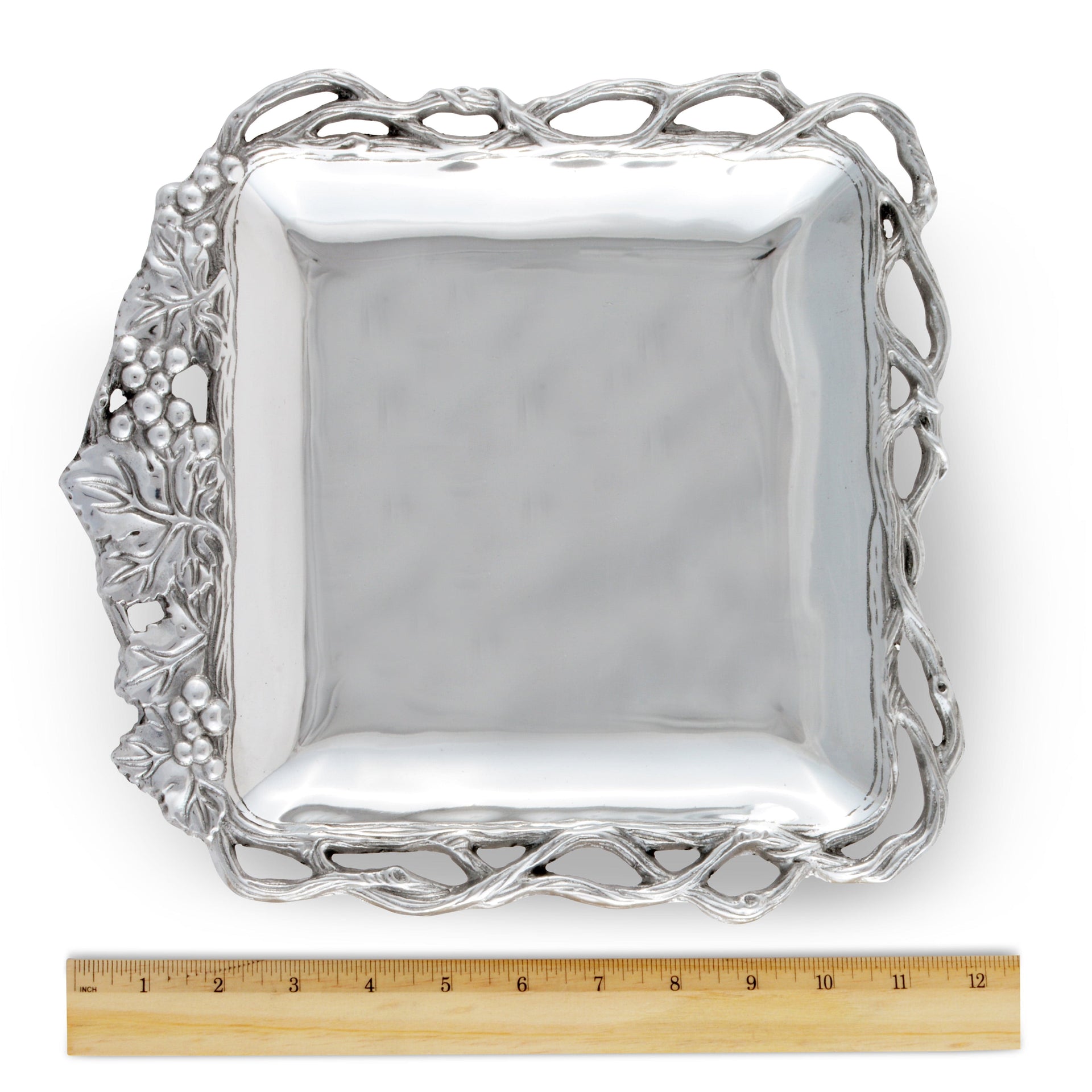 Grape Open Vine Square Tray 12
