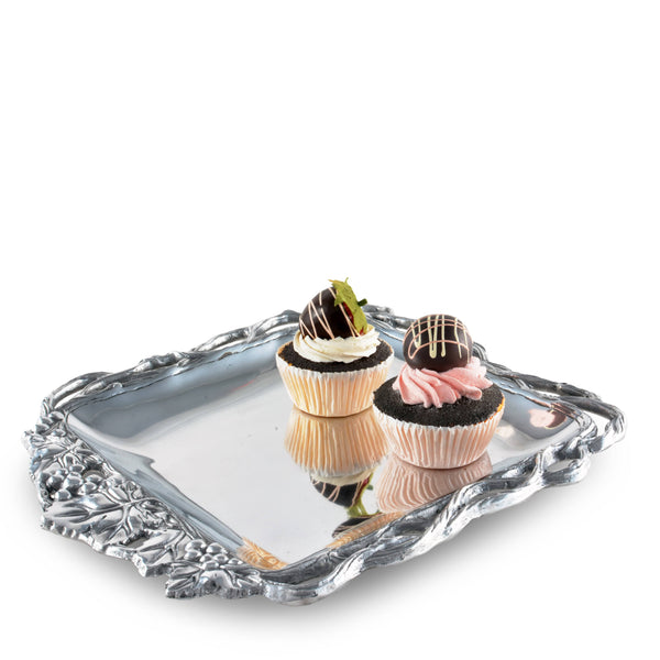 Grape Open Vine Square Tray 12 Arthur Court Designs