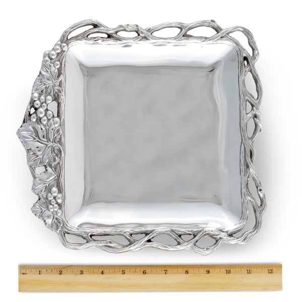 Grape Open Vine Square Tray 12 Arthur Court Designs