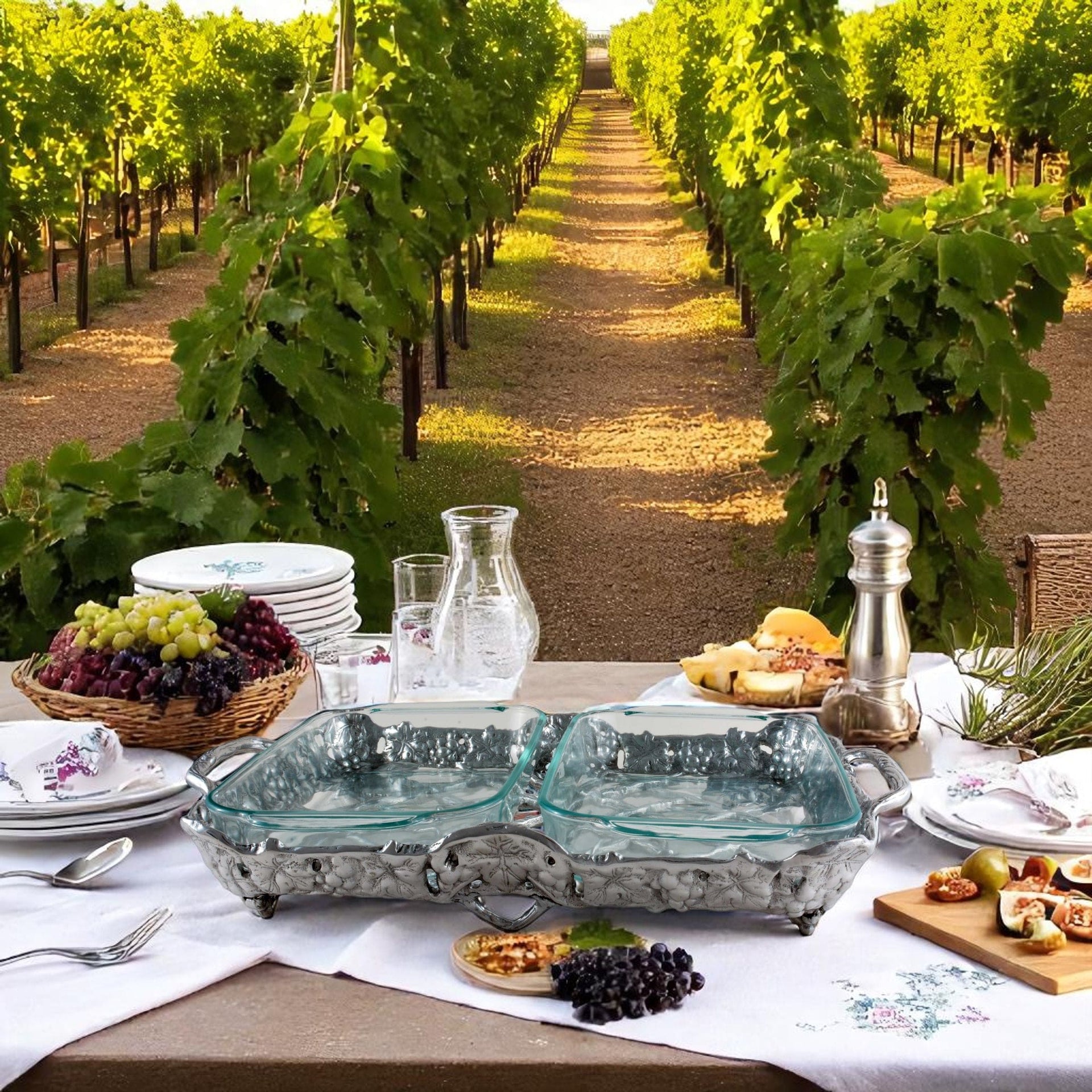 Grape Pyrex Holder 2qt Arthur Court Designs