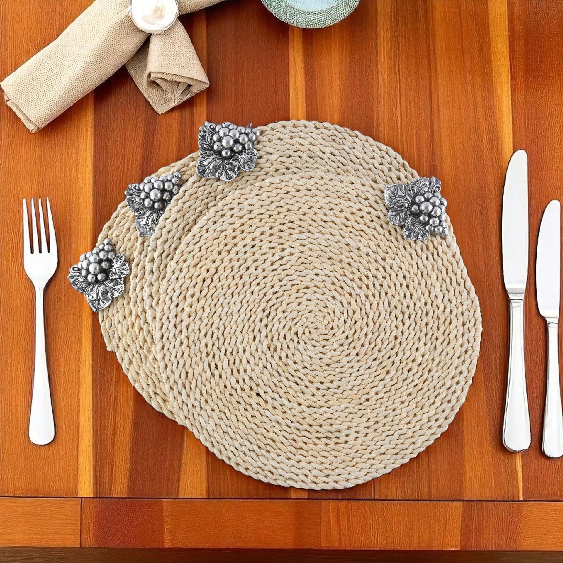 Grape Twisted Seagrass Placemats - set of 4 Arthur Court Designs