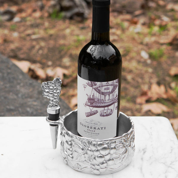 Grape Wine Caddy and Stopper Set Arthur Court Designs