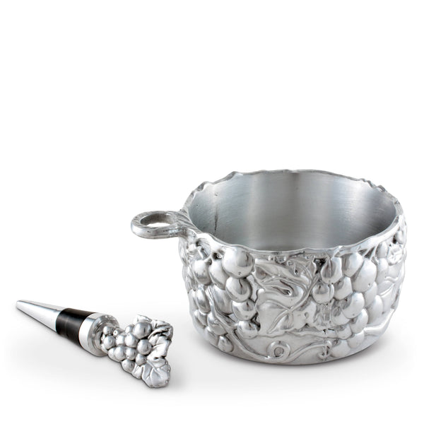 Grape Wine Caddy and Stopper Set