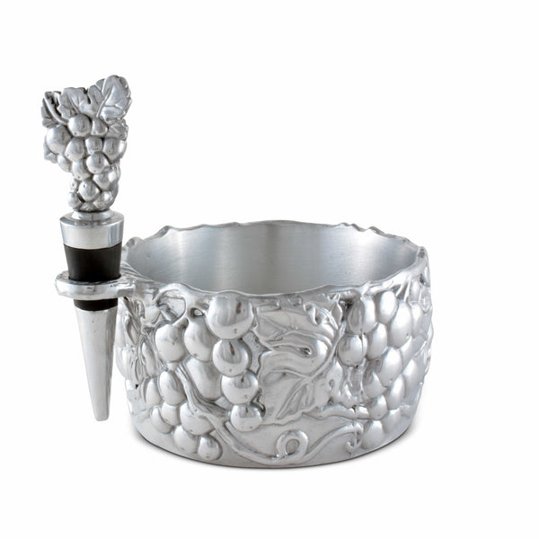 Grape Wine Caddy and Stopper Set Arthur Court Designs