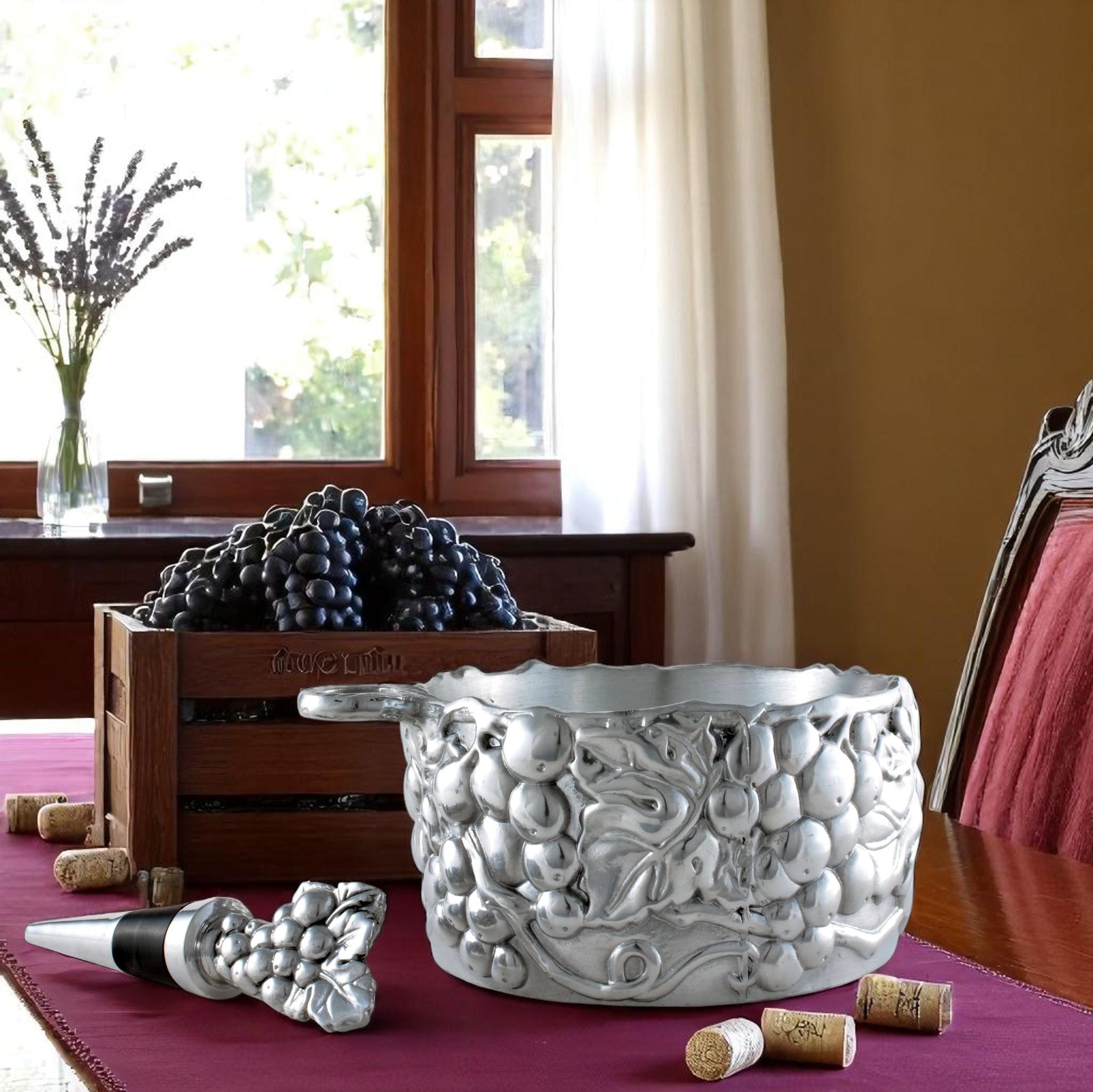 Grape Wine Caddy and Stopper Set Arthur Court Designs