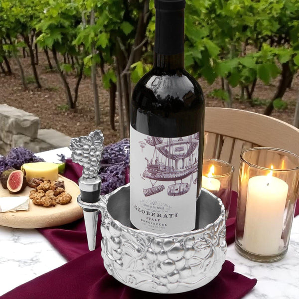Grape Wine Caddy and Stopper Set Arthur Court Designs