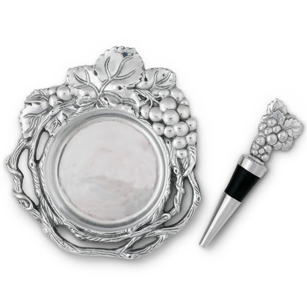Grape Wine Coaster and Stopper Set Arthur Court Designs
