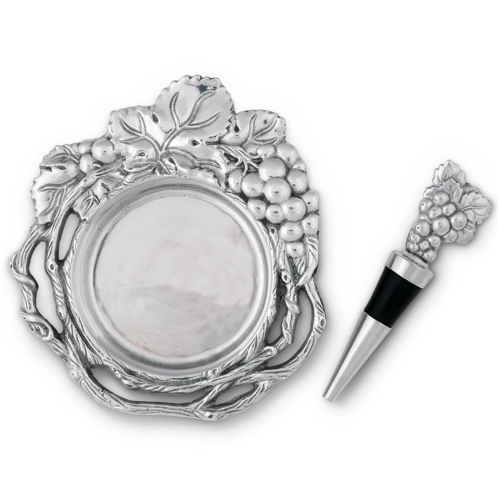 Grape Wine Coaster and Stopper Set