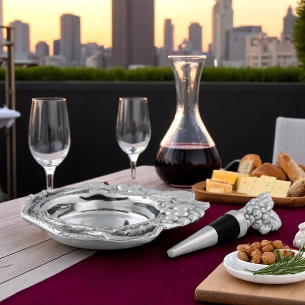 Grape Wine Coaster and Stopper Set