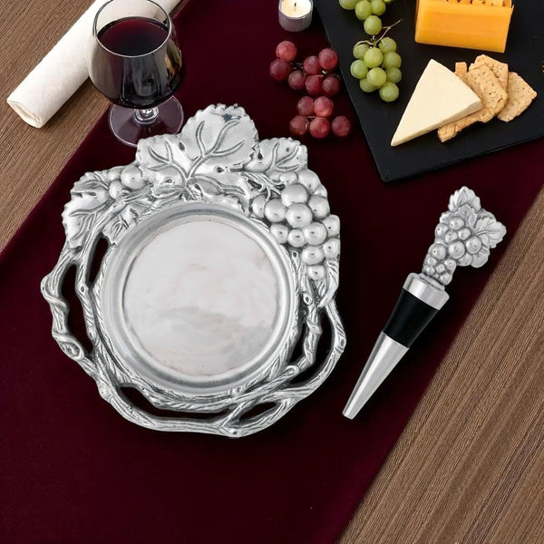Grape Wine Coaster and Stopper Set