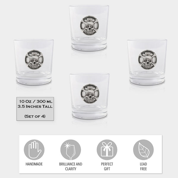 Skull Bar Glasses Set of 4 Arthur Court Designs