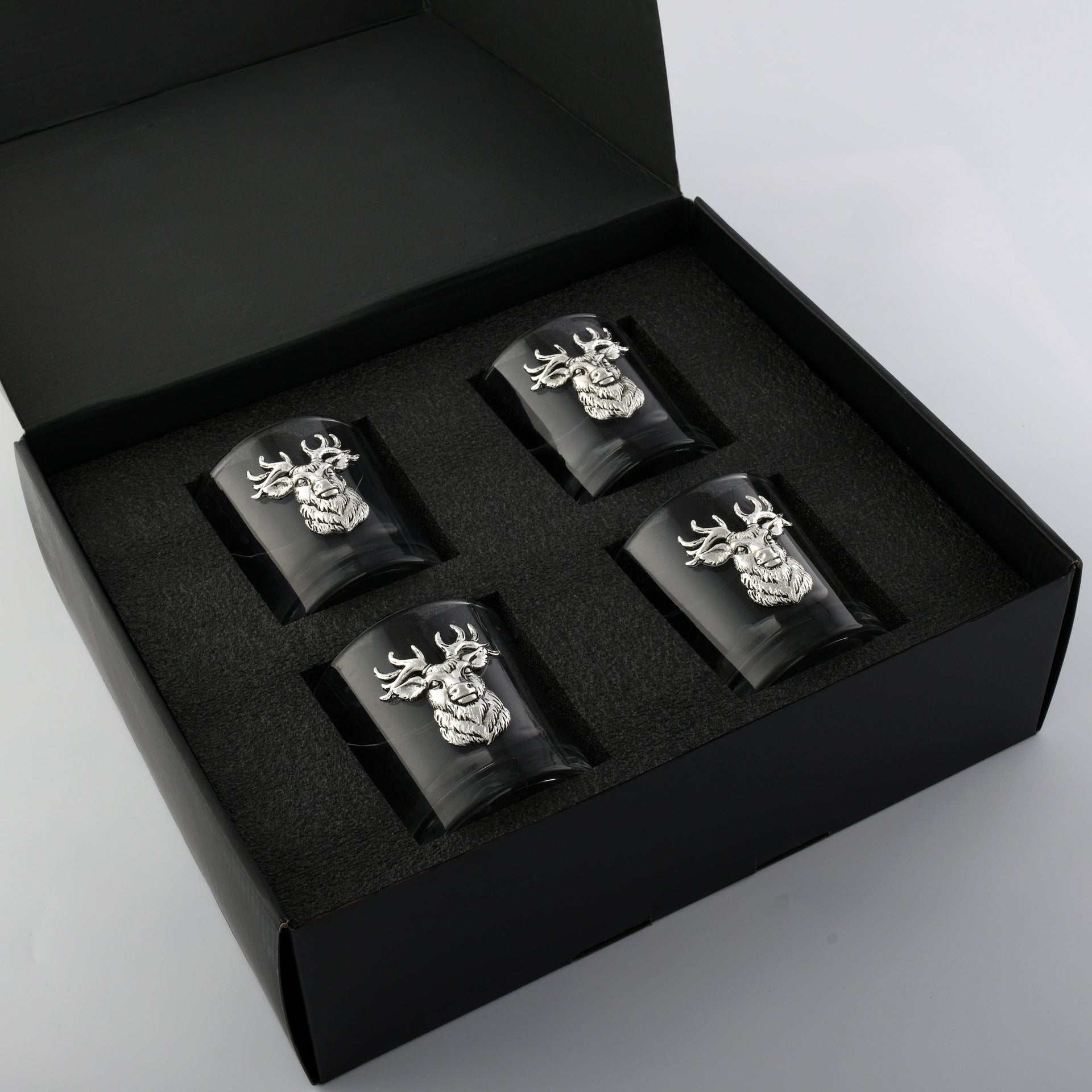 Elk Head Bar Glasses Set of 4 Arthur Court Designs