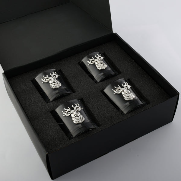 Elk Head Bar Glasses Set of 4 Arthur Court Designs