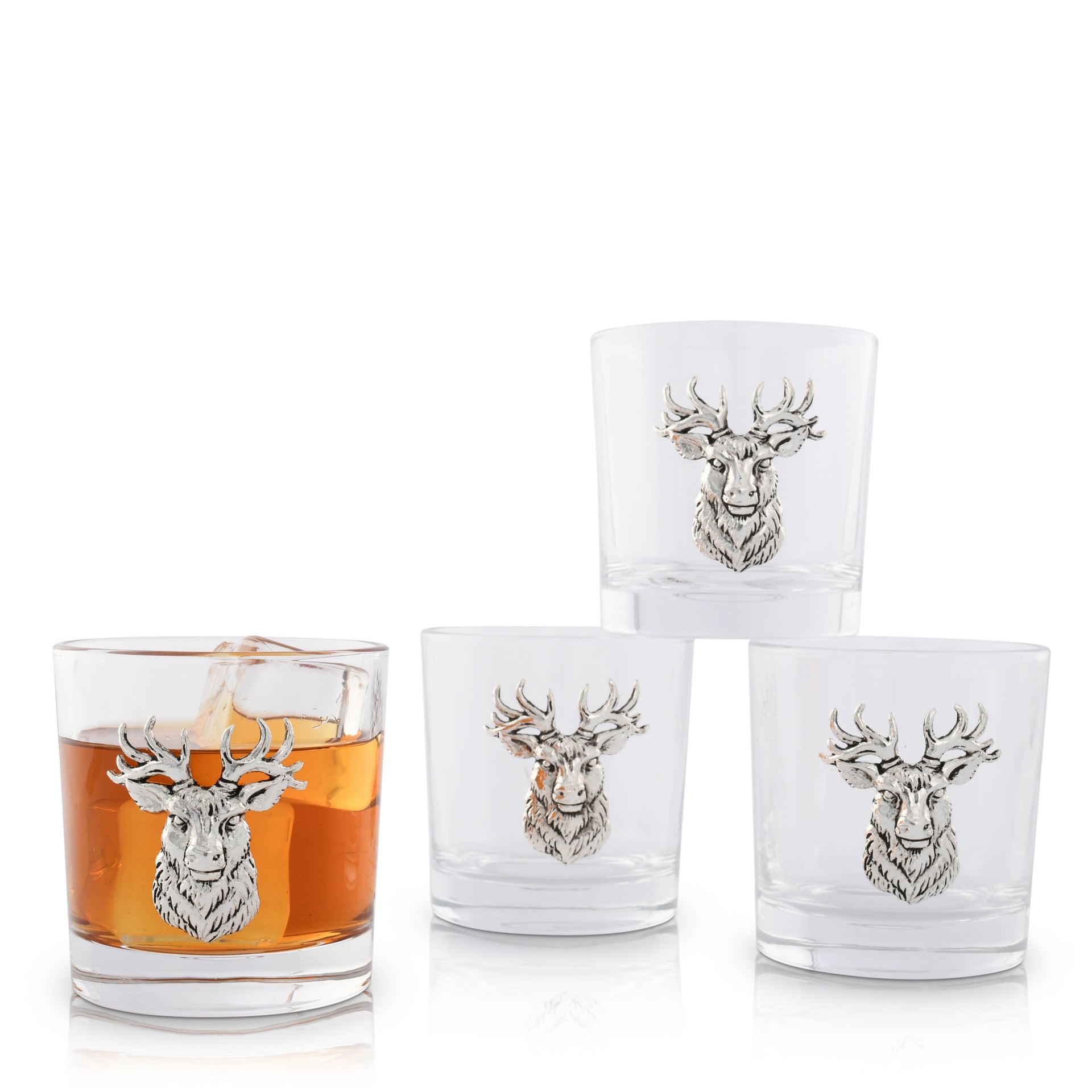 Elk Head Bar Glasses Set of 4 Arthur Court Designs