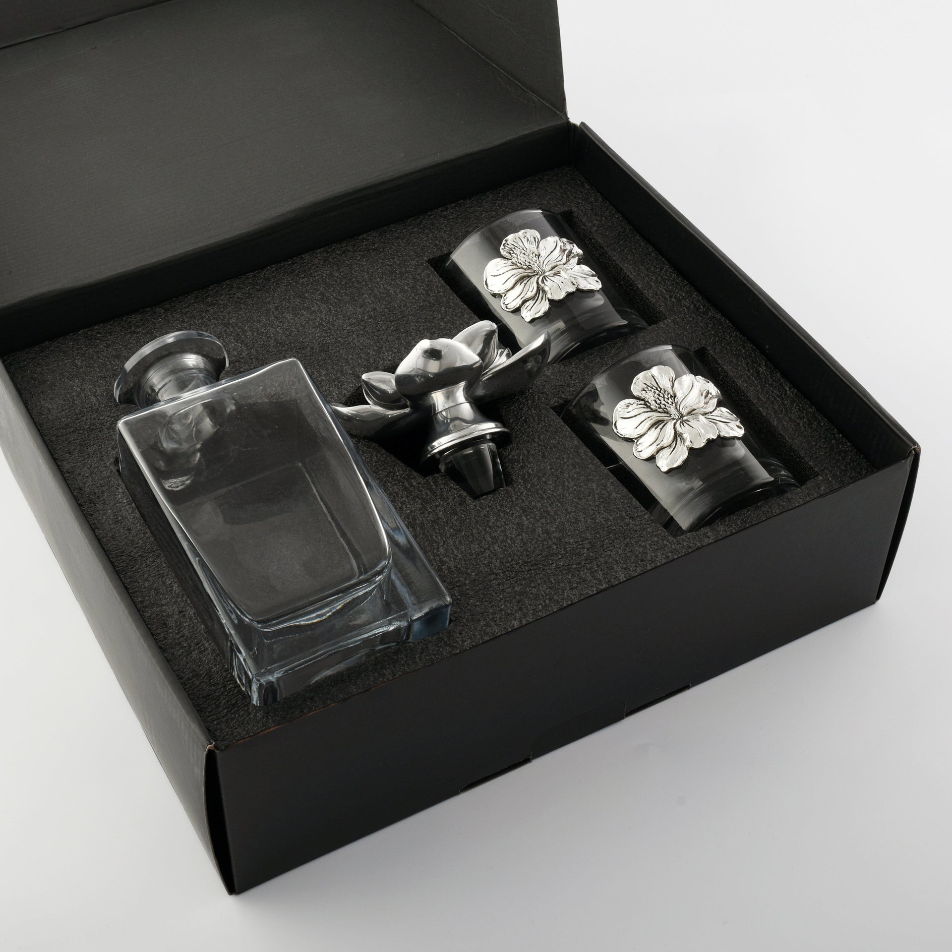 Magnolia Decanter Set with Glasses Arthur Court Designs