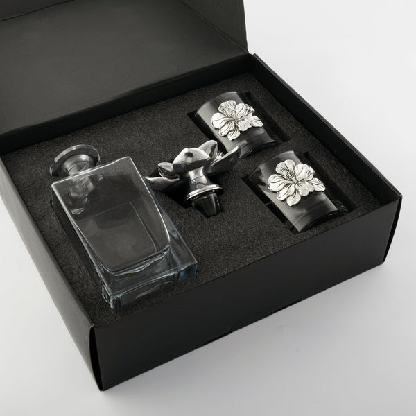 Magnolia Decanter Set with Glasses Arthur Court Designs