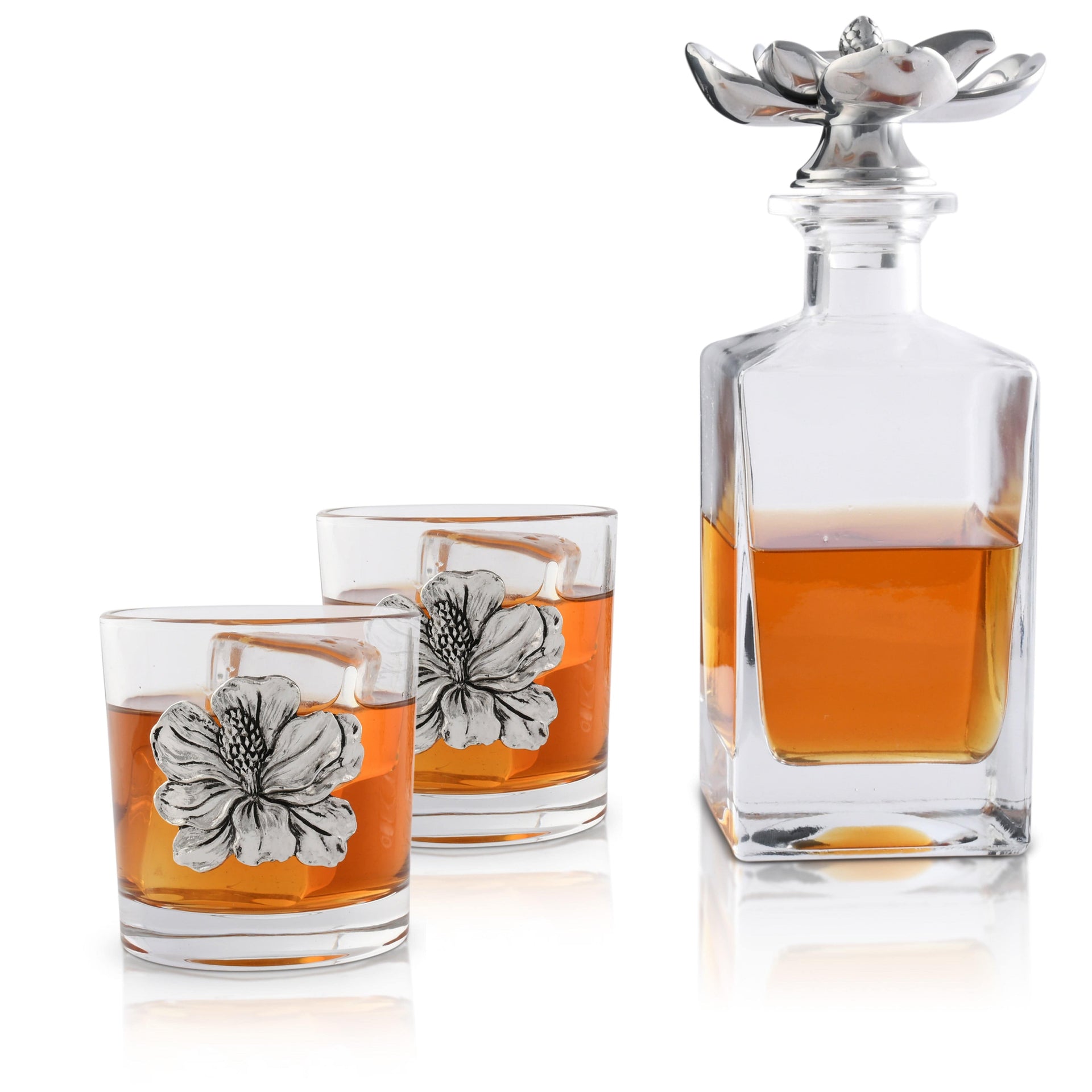 Magnolia Decanter Set with Glasses Arthur Court Designs