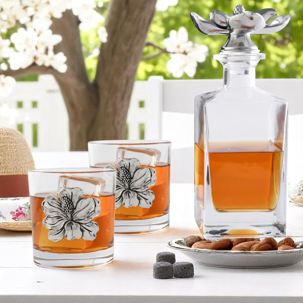 Magnolia Decanter Set with Glasses Arthur Court Designs